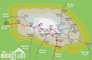 Kilimanjaro Routes - Lemosho Route Map