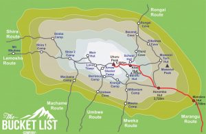 Kilimanjaro Routes -  Marangu Route Map