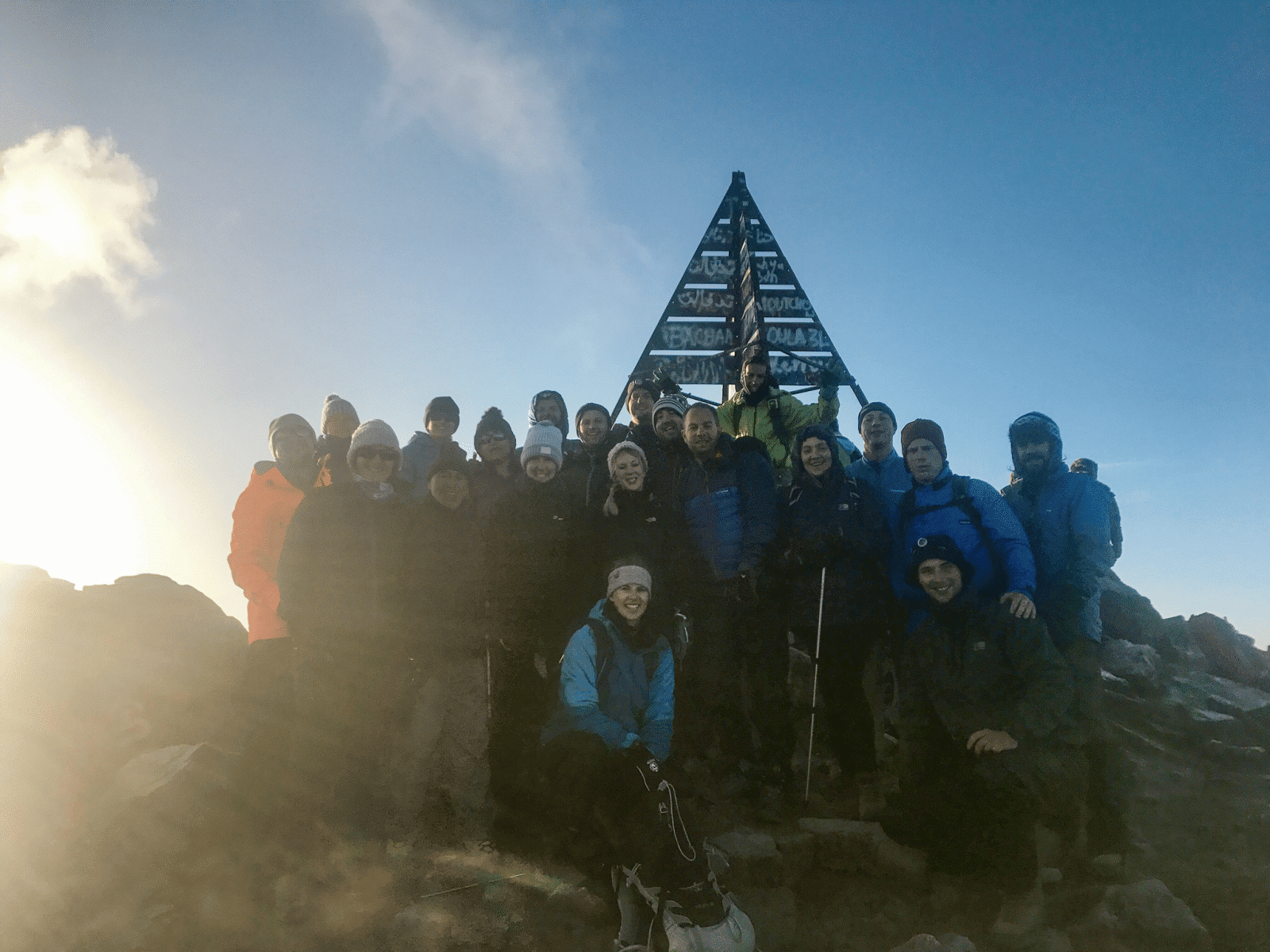 Mount Toubkal trek - group at the summit
