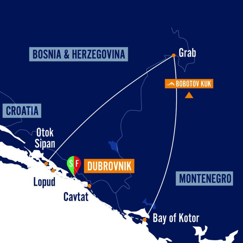 Croatia and Montenegro Adventure Map
