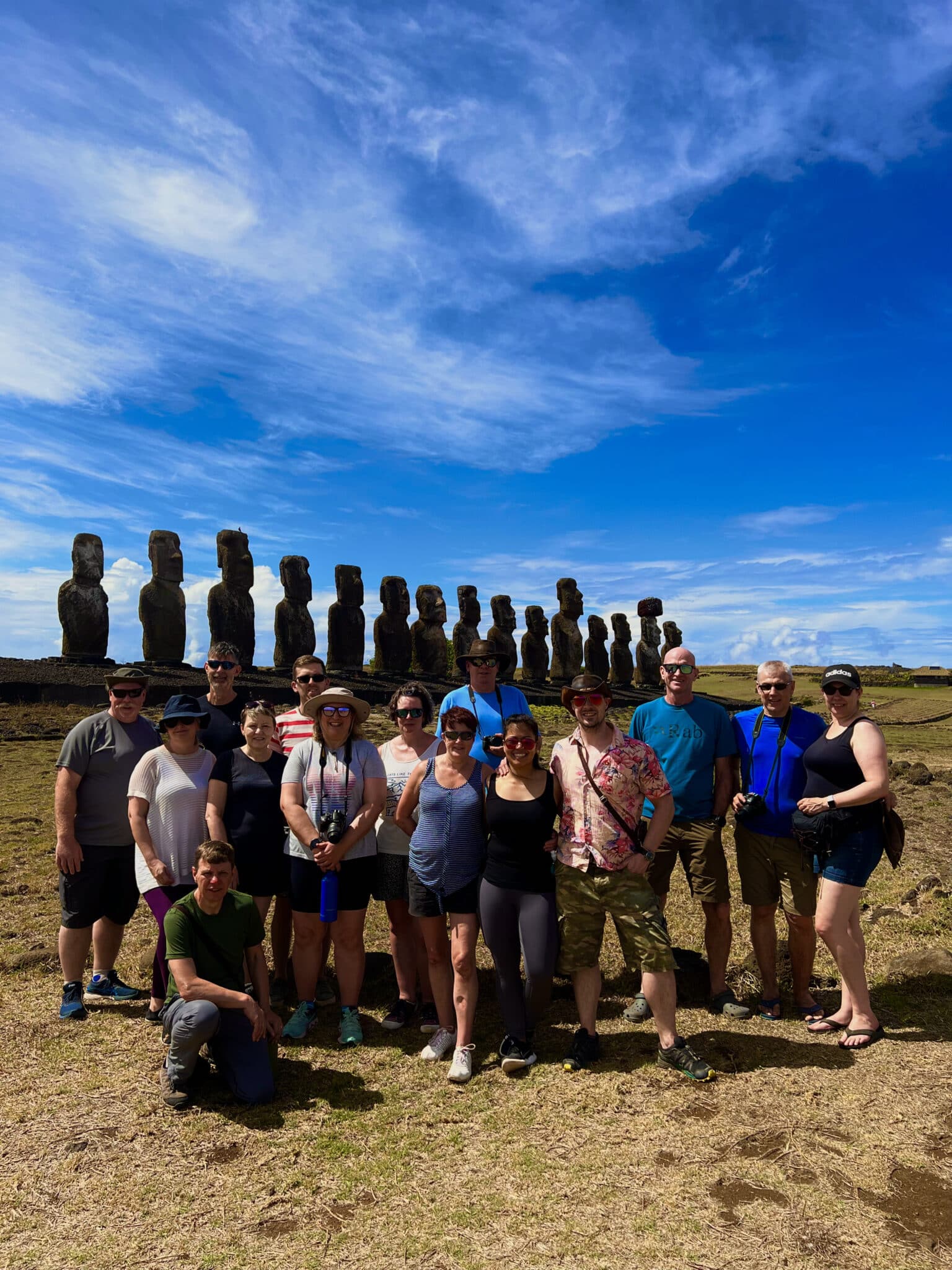 Bucket List Company group visiting the moai statues on Easter Island