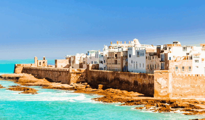 Coastal ramparts and whitewashed buildings of Essaouira, Morocco