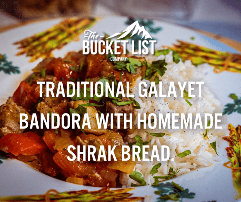 Traditional Galayet Bandora with homemade Shrak Bread. - featured image