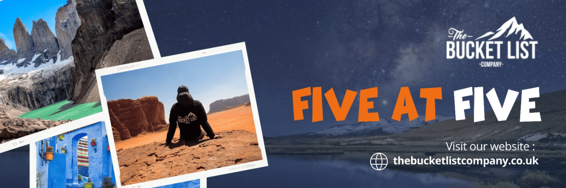five at five website header