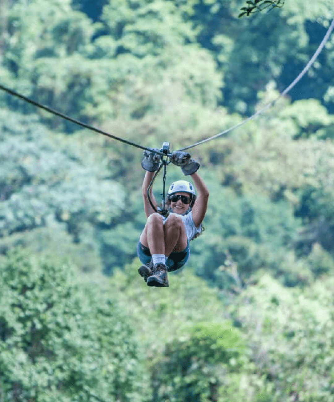 sky adventures zip lining women Costa Rica
