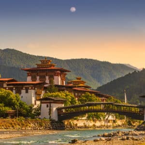 The famous Punakha Dzong in Bhutan