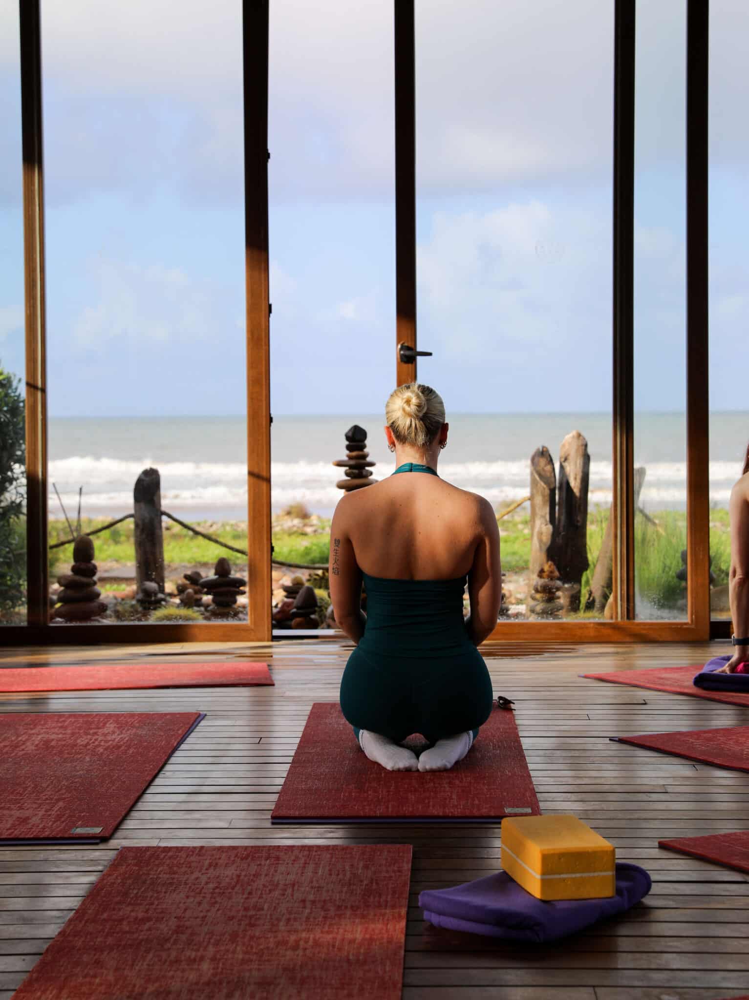 Yoga session overlooking the Atlantic Ocean in Morocco