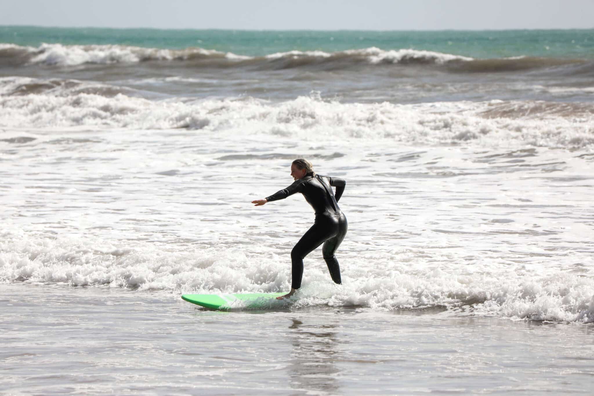 Surfing lessons on the Atlantic coast in Taghazout, Morocco