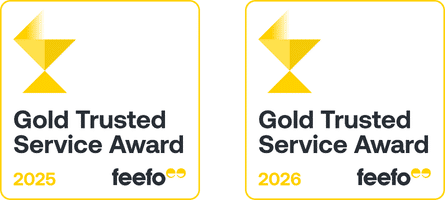Badges for Feefo Gold Trusted Service Awards for png